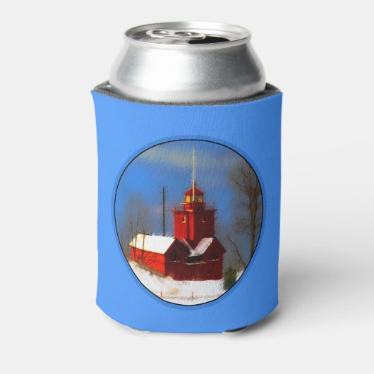ビッグレッドライトハウス絵画ズ – オリジナルアート 缶クーラー (缶裏面)