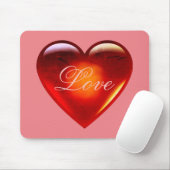 ビッグレッドラブハート/多くの愛/愛のハートピンク マウスパッド (マウス)