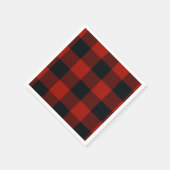ビッグレッド&ブラック市松模様にスクウェアバッファロープレイド スタンダードカクテルナプキン (角)