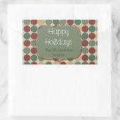 ビッグレトロドットクリスマスホリデーステッカー 長方形シール (バッグ)