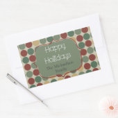 ビッグレトロドットクリスマスホリデーステッカー 長方形シール (封筒)