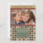 ビッグレトロドットフォトホリデーカード シーズンカード (正面)