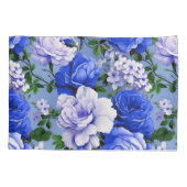 ビッグレトロブルーバラ花 枕カバー (裏面)