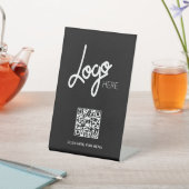 ビッグロゴQRコードメニュー黒ミニマル色 台座サイン (インサイチュ)