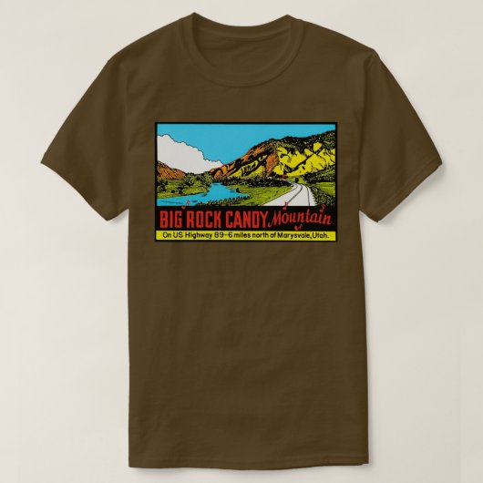 ビッグロックキャンディマウンテンユタヴィンテージ旅行デカール Tシャツ (デザイン正面)