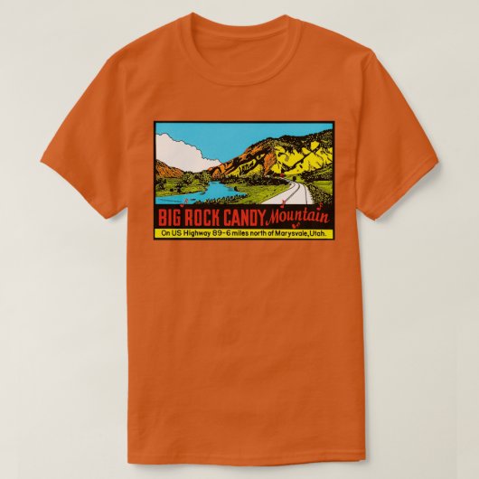 ビッグロックキャンディマウンテンユタヴィンテージ旅行デカール Tシャツ (デザイン正面)