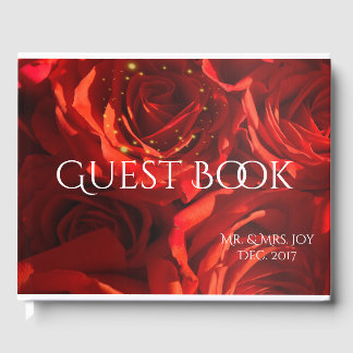 ビッグロマンチックレッドローズカスタムゲストブック ゲストブック