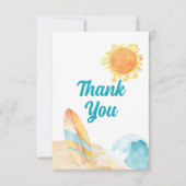 ビッグワンの水彩ビーチ 1歳誕生日 サンキューカード (正面)