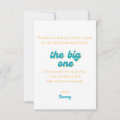 ビッグワンの水彩ビーチ 1歳誕生日 サンキューカード (裏面)