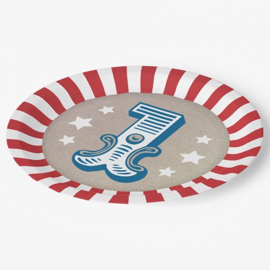 ビッグワンサーカスカーニバル誕生日パーティー ペーパープレート (アングル)