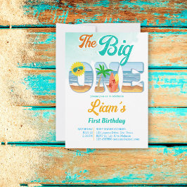 ビッグワンサーフィンビーチサマー誕生日 招待状