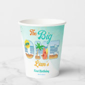 ビッグワンサーフィンビーチ夏の誕生日の食器 紙コップ (正面)
