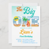 ビッグワンサーフィンビーチ夏の誕生日 招待状 (正面)