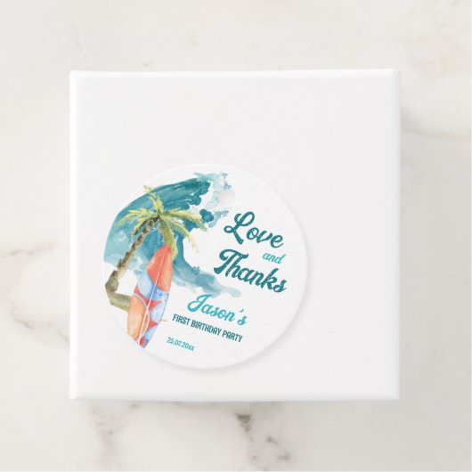 ビッグワンサーフィンレトロビーチパーティー感謝していユー フェイバータグ (インサイチュ)