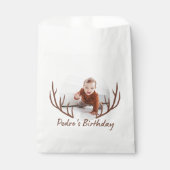 ビッグワンシカ〔雄ジカの〕枝角素朴1st誕生日パーティー フェイバーバッグ (正面)