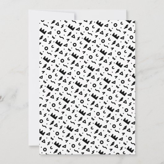 ビッグワンファースト誕生日モダンフォト白黒 招待状 (裏面)