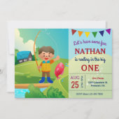 ビッグワンボーイズフィッシング ファーストバースデーパーティー 招待状 (正面)