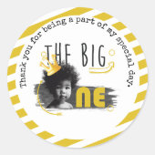 ビッグワン男の赤ちゃん誕生日ありがとう ラウンドシール (正面)