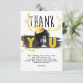 ビッグワン第1誕生日フォト白黒黄 サンキューカード (スタンド正面)