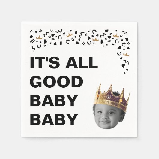 ビッグワン誕生日フォトナプキンス スタンダードカクテルナプキン (正面)