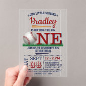 ビッグワン野球の誕生日を迎える アクリル招待状 (インサイチュ (ポータブル))