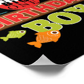 ビッグワン魚釣りテーマパパの誕生日ボーイシェール ポスター (角)