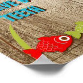 ビッグワン魚釣りテーマ第1の誕生日マイルストーン ポスター (角)