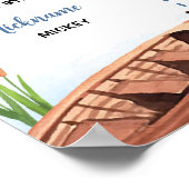 ビッグワン魚釣り初の誕生日マイルストーンのサイン ポスター (角)