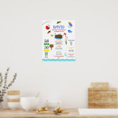 ビッグワン魚釣り第1弾誕生日マイルストーン ポスター (キッチン)