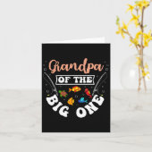 ビッグワン魚釣り誕生日パーティーのおじいちゃん カード (黄色い花)