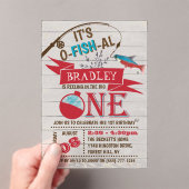 ビッグワン魚釣り1歳の誕生日 アクリル招待状 (インサイチュ (ポータブル))