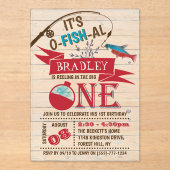 ビッグワン魚釣り1歳の誕生日 アクリル招待状 (正面)