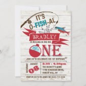 ビッグワン魚釣り1歳の誕生日 招待状 (正面)