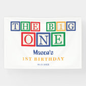 ビッグワン おもちゃのブロック カラフル レトロ 1歳誕生日 横断幕 (横)