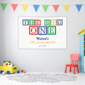 ビッグワン おもちゃのブロック カラフル レトロ 1歳誕生日 横断幕