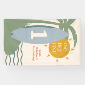 「ビッグワン」サーフィンビーチ1歳誕生日パーティー 横断幕 (横)