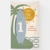 「ビッグワン」サーフィンビーチ1歳誕生日パーティー 横断幕 (縦)