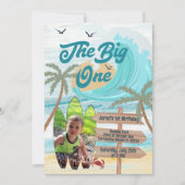 ビッグワン サーフ カスタムフォト ビッグウェーブ サーフボード 招待状 (正面)