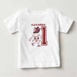 ビッグワン ベースボール ルーキーオブザイヤー ファーストバースデー ベビーTシャツ
