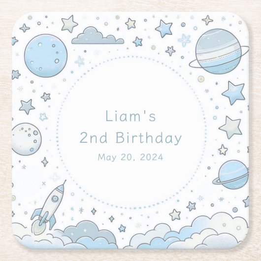 ビッグワールド宇宙飛行士 スクエアペーパーコースター (正面)