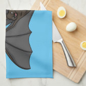 ビッグヴァンパイアこうもり漫画イラストレーション キッチンタオル (四つ折り)