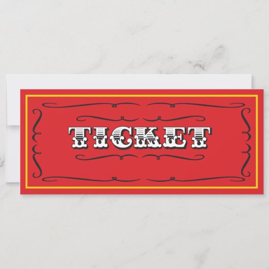 ビッグヴィンテージサーカスチケット誕生日パーティー 招待状 (裏面)