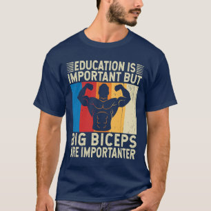 ビッグ二頭筋が重要なおもしろいトレーニングジム Tシャツ