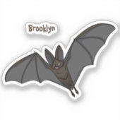 ビッグ吸血鬼こうもり漫画イラストレーション シール (正面)