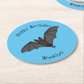 ビッグ吸血鬼こうもり漫画イラストレーション ラウンドペーパーコースター (アングル)