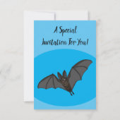 ビッグ吸血鬼こうもり漫画イラストレーション 招待状 (裏面)