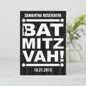 ビッグ型バルミツワー招待状インブラック 招待状 (スタンド正面)