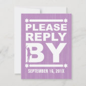 ビッグ型バルミツワー返信カード(紫) 招待状 (裏面)