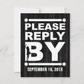 ビッグ型バルミツワー返信カード（黒） 招待状 (裏面)
