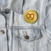 ビッグ塩辛プレッツェル – 金ゴールドルックプラスあなたのおもしろい文字 缶バッジ (インサイチュ)